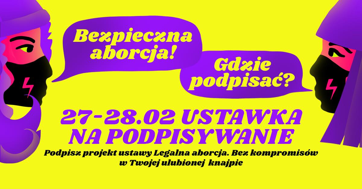 W warszawskich knajpach będzie można podpisać projekt ustawy legalizującej aborcję
